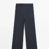 Plissierte Hose aus Wollmischung Plissierte Hose aus Wollmischung