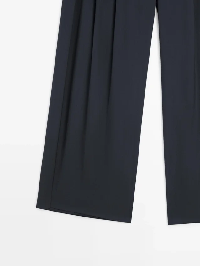 Plissierte Hose aus Wollmischung Plissierte Hose aus Wollmischung