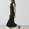 Plissiertes Midikleid mit Rüschen