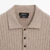 Poloshirt aus Baumwollmischung mit Zopfmuster