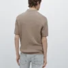 Poloshirt aus Baumwollmischung mit Zopfmuster