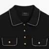 Poloshirt aus Baumwollstrick mit Kontrastdetails Poloshirt aus Baumwollstrick mit Kontrastdetails