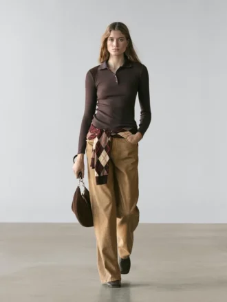 Poloshirt mit Schulterpolstern