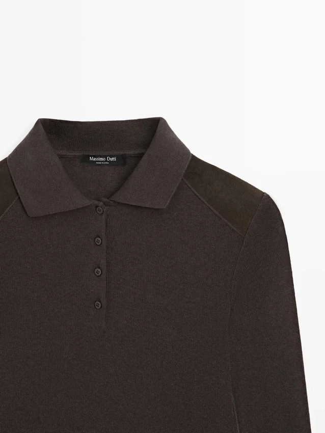 Poloshirt mit Schulterpolstern Poloshirt mit Schulterpolstern