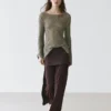 Pullover aus Baumwollmischung mit Cutwork-Muster Pullover aus Baumwollmischung mit Cutwork-Muster