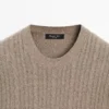 Pullover aus Baumwollmischung mit Zopfmuster Pullover aus Baumwollmischung mit Zopfmuster