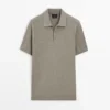 Pullover aus Baumwollstrick mit Poloshirt-Ausschnitt