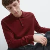 Pullover aus Baumwollstrick mit Poloshirt-Ausschnitt Pullover aus Baumwollstrick mit Poloshirt-Ausschnitt
