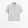 Pullover aus Baumwollstrick mit Poloshirt-Ausschnitt Pullover aus Baumwollstrick mit Poloshirt-Ausschnitt