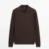 Pullover aus Baumwollstrick mit Poloshirt-Ausschnitt Pullover aus Baumwollstrick mit Poloshirt-Ausschnitt