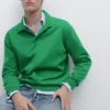 Pullover aus Baumwollstrick mit Poloshirt-Kragen Pullover aus Baumwollstrick mit Poloshirt-Kragen