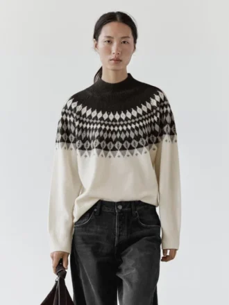 Pullover aus Jacquard-Strick aus Wollmischung