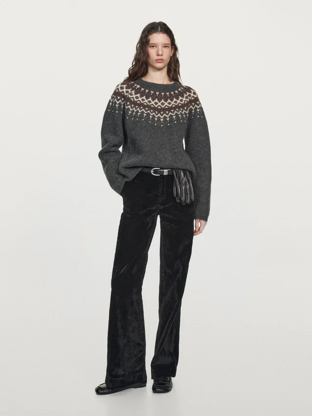 Pullover aus Wolljacquard-Strick Pullover aus Wolljacquard-Strick
