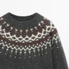 Pullover aus Wolljacquard-Strick Pullover aus Wolljacquard-Strick