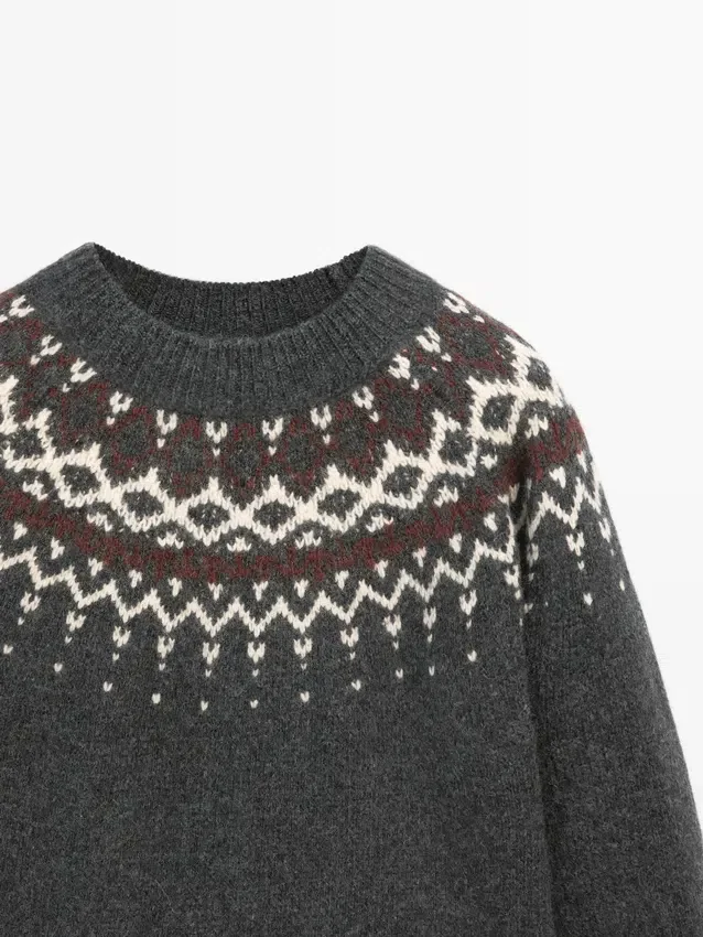 Pullover aus Wolljacquard-Strick Pullover aus Wolljacquard-Strick