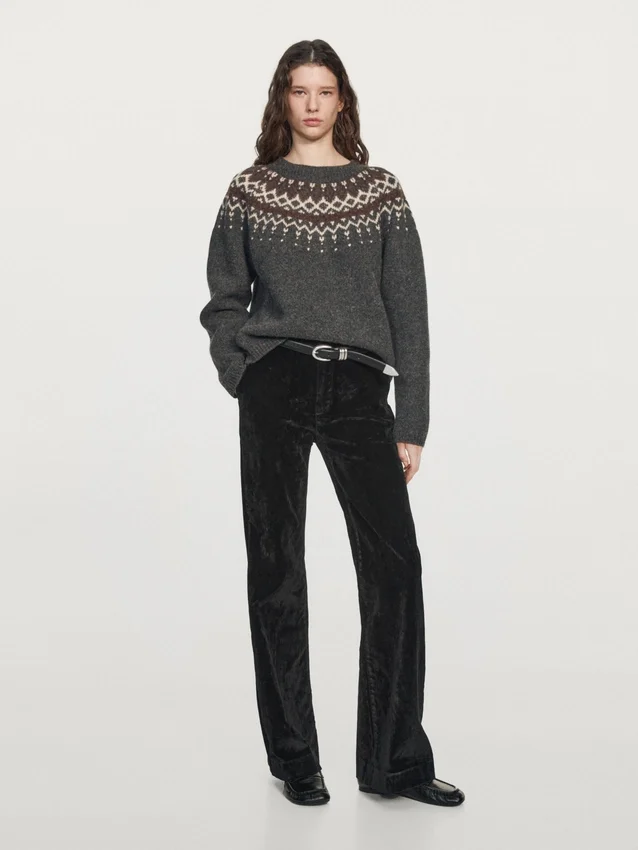 Pullover aus Wolljacquard-Strick Pullover aus Wolljacquard-Strick