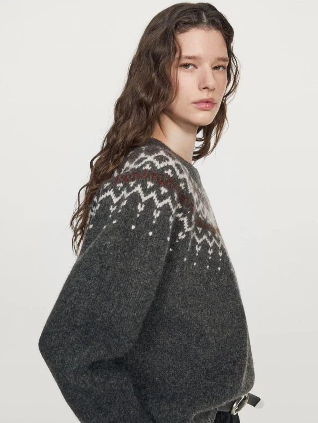 Pullover aus Wolljacquard-Strick Pullover aus Wolljacquard-Strick
