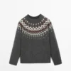 Pullover aus Wolljacquard-Strick Pullover aus Wolljacquard-Strick