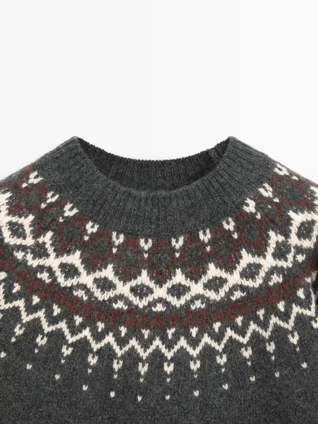 Pullover aus Wolljacquard-Strick Pullover aus Wolljacquard-Strick