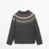 Pullover aus Wolljacquard-Strick Pullover aus Wolljacquard-Strick