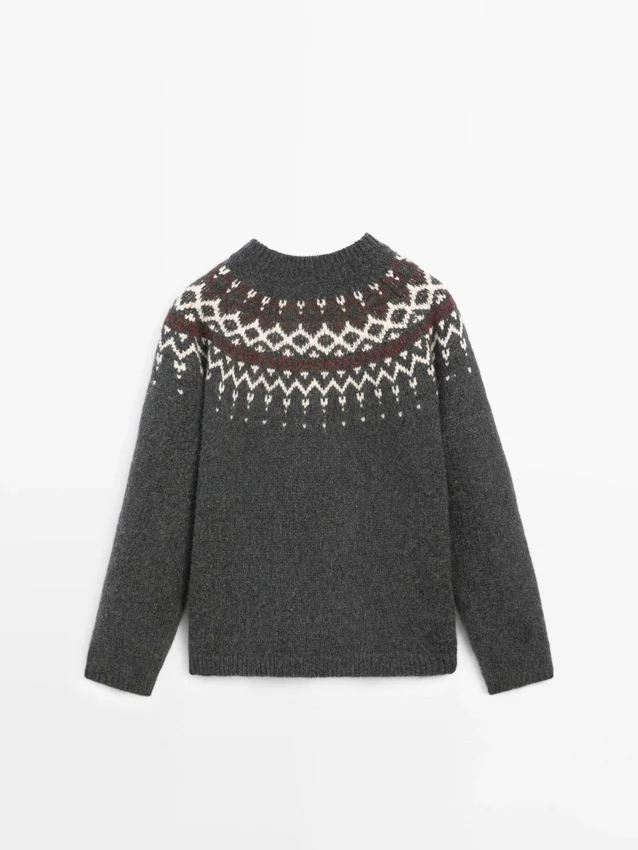 Pullover aus Wolljacquard-Strick Pullover aus Wolljacquard-Strick