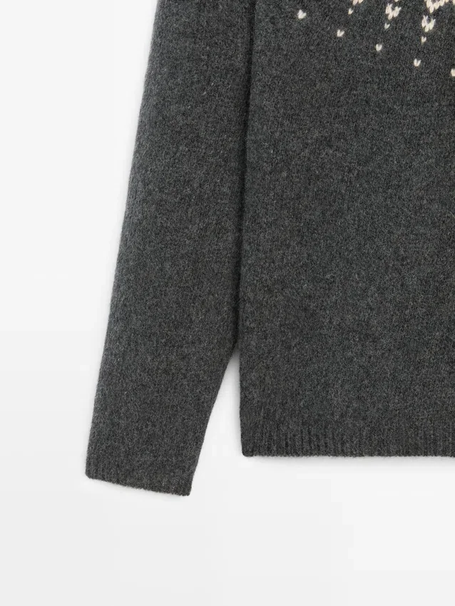 Pullover aus Wolljacquard-Strick Pullover aus Wolljacquard-Strick