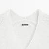 Pullover mit V-Ausschnitt und Cutwork-Verzierung Pullover mit V-Ausschnitt und Cutwork-Verzierung