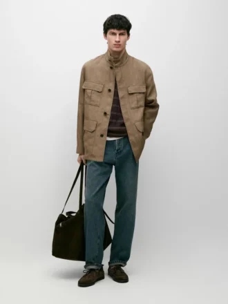 Safari-Jacke aus 100 % Leinen