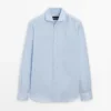 Slim-Fit-Hemd aus 100 % Baumwolle mit Mikrokaro Slim-Fit-Hemd aus 100 % Baumwolle mit Mikrokaro