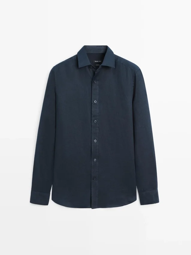 Slim-Fit-Hemd aus 100 % Leinen Slim-Fit-Hemd aus 100 % Leinen