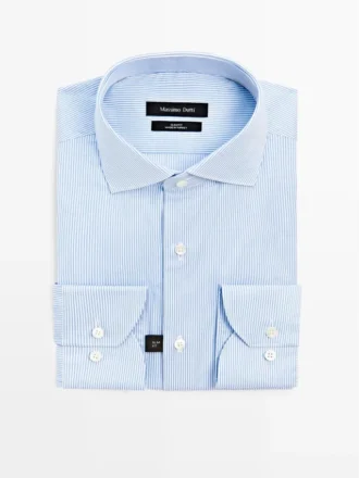Slim-Fit-Hemd aus gestreiftem Twill Slim-Fit-Hemd aus gestreiftem Twill