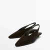 Slingback-Schuhe aus Spaltveloursleder Slingback-Schuhe aus Spaltveloursleder