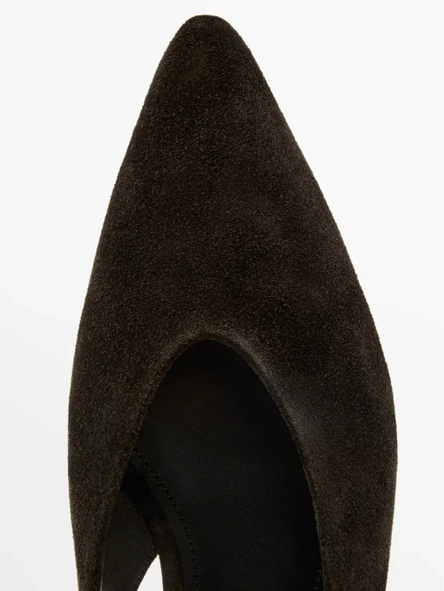 Slingback-Schuhe aus Spaltveloursleder Slingback-Schuhe aus Spaltveloursleder