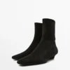 Stiefeletten mit Keilabsatz aus Spaltleder