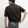 Strick-Poloshirt mit Kontraststreifen