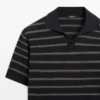 Strick-Poloshirt mit Kontraststreifen