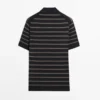Strick-Poloshirt mit Kontraststreifen