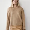 Strickpullover aus Baumwolle und Leinen mit Taschendetail Strickpullover aus Baumwolle und Leinen mit Taschendetail