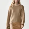 Strickpullover aus Baumwolle und Leinen mit Taschendetail Strickpullover aus Baumwolle und Leinen mit Taschendetail