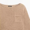 Strickpullover aus Baumwolle und Leinen mit Taschendetail Strickpullover aus Baumwolle und Leinen mit Taschendetail