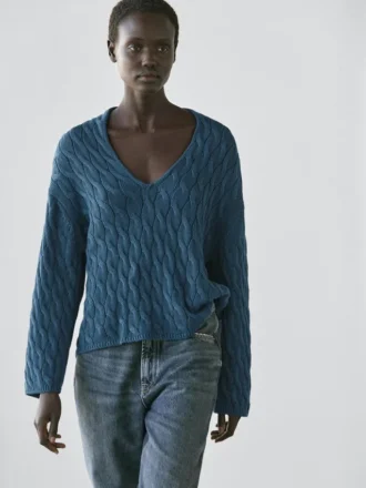 Strickpullover aus Baumwollmischung mit Knotendetails