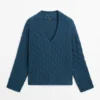 Strickpullover aus Baumwollmischung mit Knotendetails Strickpullover aus Baumwollmischung mit Knotendetails