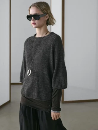 Strickpullover aus einer Alpaka-Woll-Mischung mit Raglanärmeln