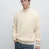 Strickpullover mit Stehkragen und Reißverschluss Strickpullover mit Stehkragen und Reißverschluss