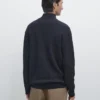 Strickpullover mit Stehkragen und Reißverschluss Strickpullover mit Stehkragen und Reißverschluss