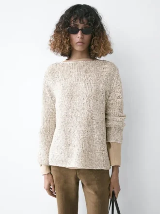 Strickpullover mit U-Boot-Ausschnitt