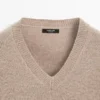 Strickpullover mit V-Ausschnitt und Ellbogenpatches Strickpullover mit V-Ausschnitt und Ellbogenpatches