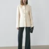 Strukturierte Jacke aus Wollmischung mit Strassknöpfen Strukturierte Jacke aus Wollmischung mit Strassknöpfen