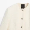 Strukturierte Jacke aus Wollmischung mit Strassknöpfen Strukturierte Jacke aus Wollmischung mit Strassknöpfen