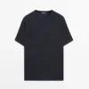 T-Shirt aus Wollmischgewebe
